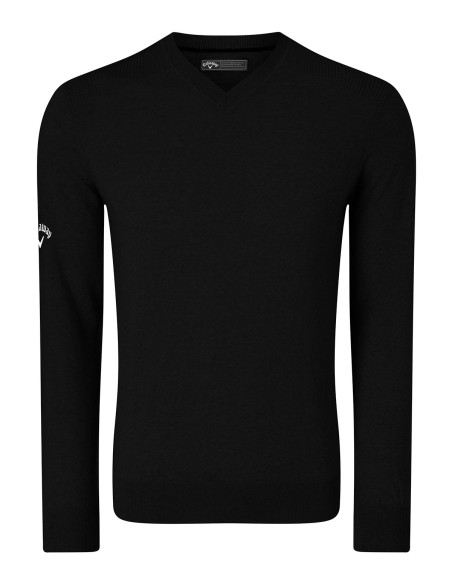 C-CGGS80Z2-Pull en mérinos côtelé à col en V