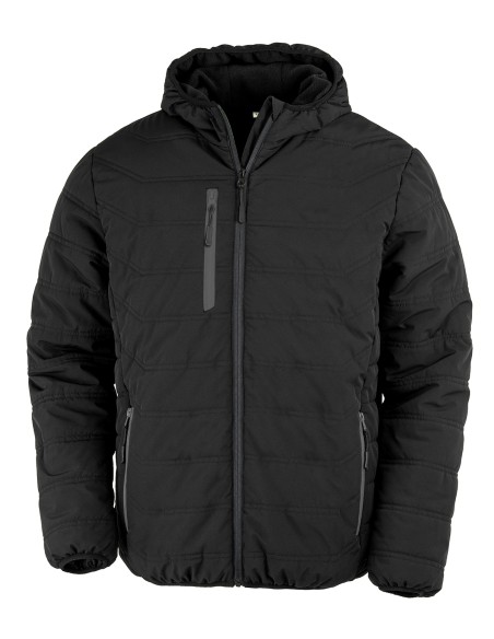 R-R240X-Recycled Black Compass Padded Winter Jacket