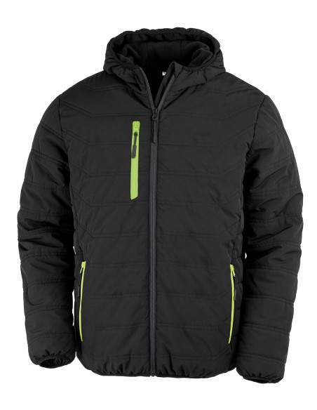 R-R240X-Recycled Black Compass Padded Winter Jacket