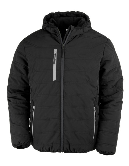 R-R240X-Recycled Black Compass Padded Winter Jacket