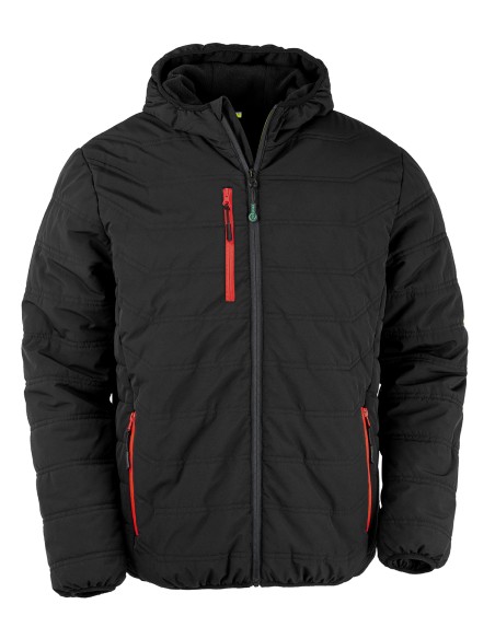 R-R240X-Recycled Black Compass Padded Winter Jacket
