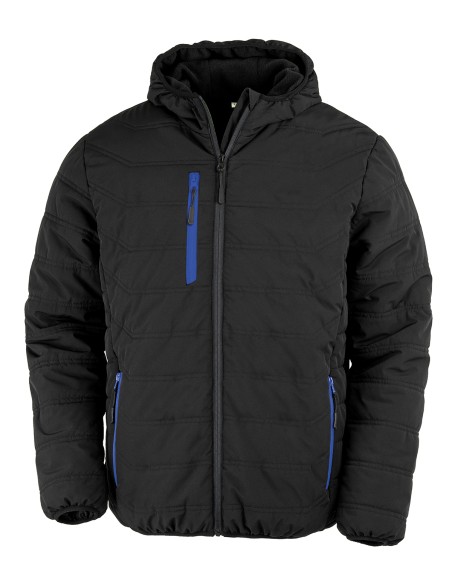 R-R240X-Recycled Black Compass Padded Winter Jacket