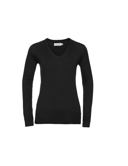 R-R-710F-0-Ladies V-Neck Knitted Pullover