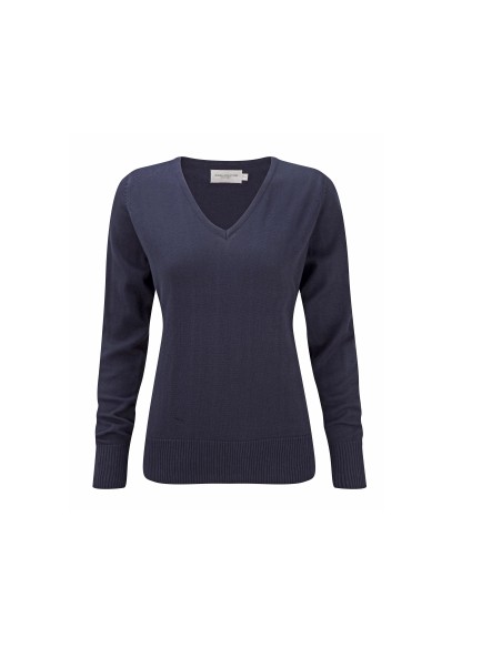 R-R-710F-0-Ladies V-Neck Knitted Pullover