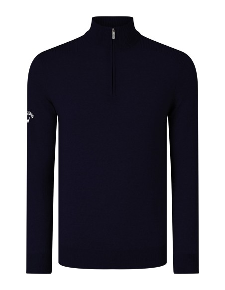 C-CW075-Pull en mérinos côtelé à zip 1/4