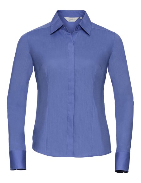R-R-924F-0-Ladies L/S Poly-Cotton Easy Care Fitted Poplin Shirt