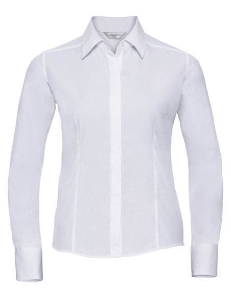R-R-924F-0-Ladies L/S Poly-Cotton Easy Care Fitted Poplin Shirt