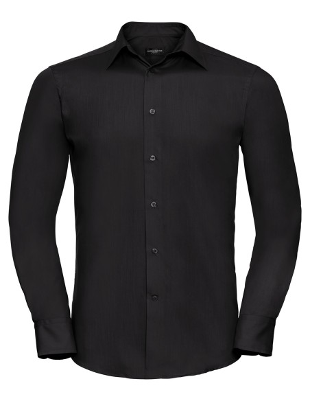 R-R-924M-0-Mens L/S Poly-Cotton Easy Care Tailored Poplin Shirt