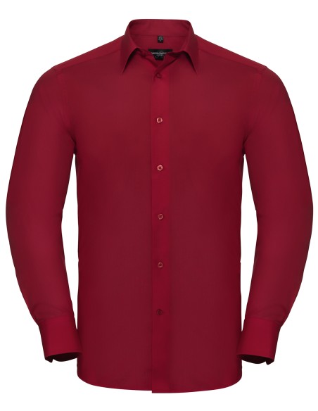 R-R-924M-0-Mens L/S Poly-Cotton Easy Care Tailored Poplin Shirt