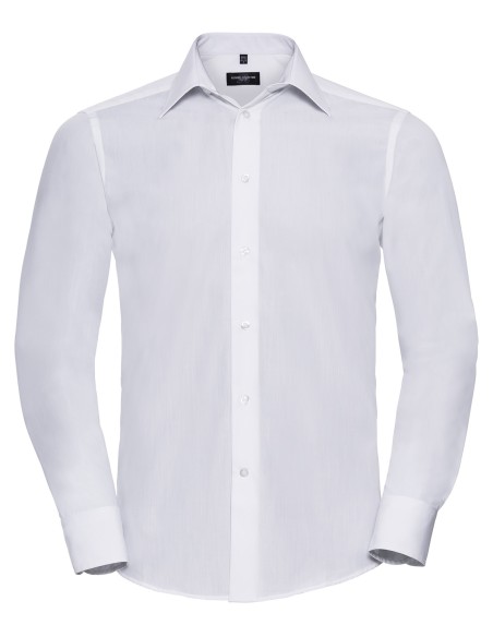 R-R-924M-0-Mens L/S Poly-Cotton Easy Care Tailored Poplin Shirt