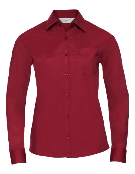R-R-934F-0-Ladies L/S Poly-Cotton Easy Care Poplin Shirt