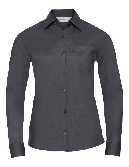 R-R-934F-0-Ladies L/S Poly-Cotton Easy Care Poplin Shirt