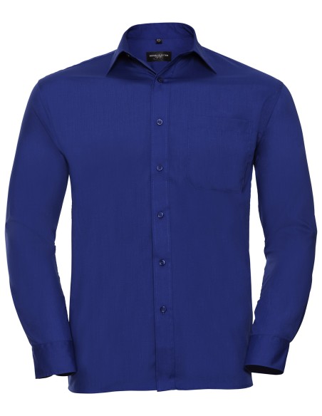 R-R-934M-0-Mens L/S Poly-Cotton Easy Care Poplin Shirt