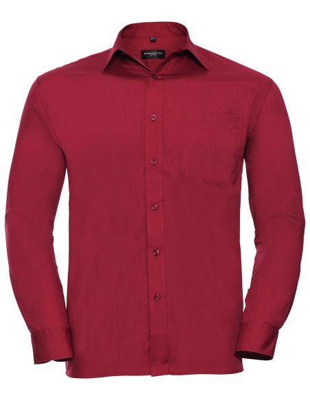 R-R-934M-0-Mens L/S Poly-Cotton Easy Care Poplin Shirt