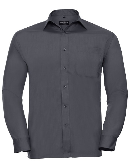 R-R-934M-0-Mens L/S Poly-Cotton Easy Care Poplin Shirt