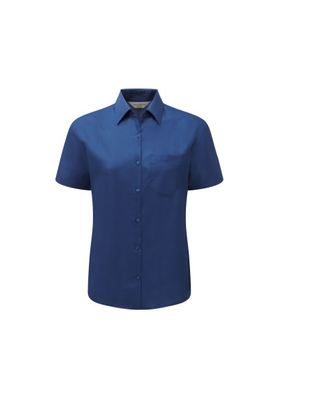 R-R-935F-0-Ladies Short Sleeve Poly-Cotton Easy Care Poplin Shirt