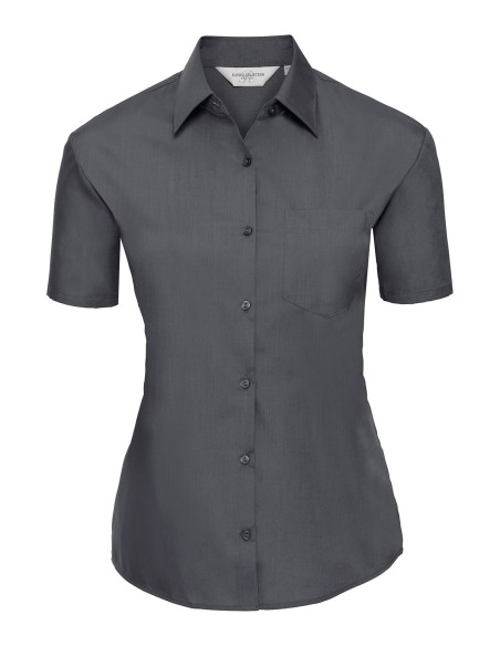R-R-935F-0-Ladies Short Sleeve Poly-Cotton Easy Care Poplin Shirt