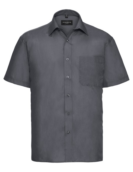 R-R-935M-0-Mens Short Sleeve Poly-Cotton Easy Care Poplin Shirt
