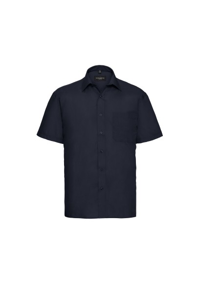 R-R-935M-0-Mens Short Sleeve Poly-Cotton Easy Care Poplin Shirt