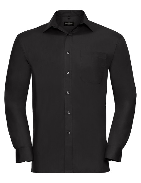 R-R-936M-0-Mens L/S Pure Cotton Easy Care Poplin Shirt