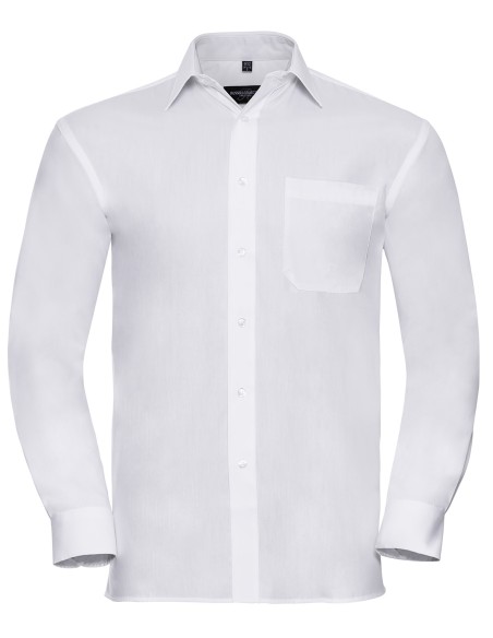 R-R-936M-0-Mens L/S Pure Cotton Easy Care Poplin Shirt