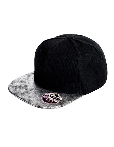 R-RC087X-Bronx Flat Glitter Peak Snapback Cap