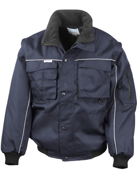 R-RE71A-Blouson de pilote résistant à manches zippées Work-guard™