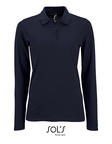 S-02083-Womens Long-Sleeve Piqué Polo Shirt Perfect