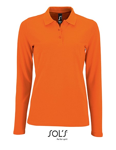 S-02083-Womens Long-Sleeve Piqué Polo Shirt Perfect