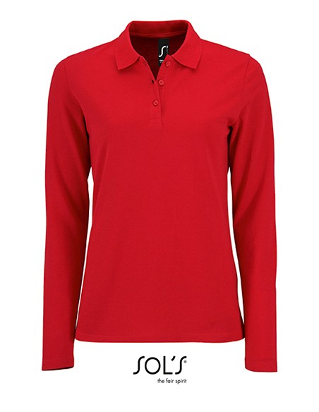 S-02083-Womens Long-Sleeve Piqué Polo Shirt Perfect