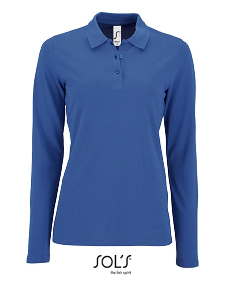S-02083-Womens Long-Sleeve Piqué Polo Shirt Perfect