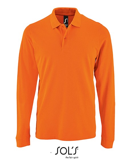 S-02087-Mens Long-Sleeve Piqué Polo Shirt Perfect