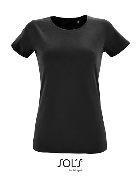 S-02758--Womens Round Neck Fitted T-Shirt Regent