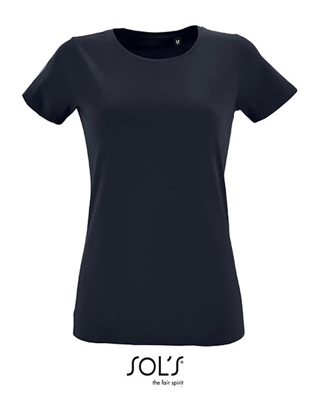S-02758--Womens Round Neck Fitted T-Shirt Regent
