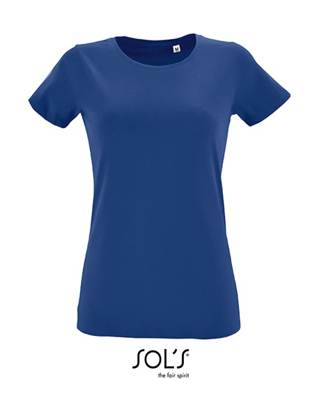 S-02758--Womens Round Neck Fitted T-Shirt Regent