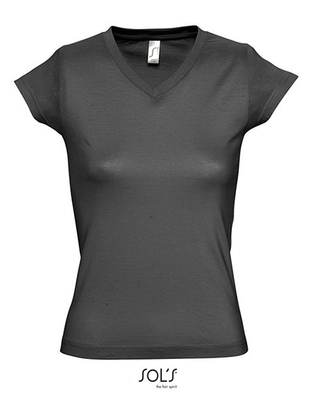 S-11388--Womens V-Neck-T-Shirt Moon