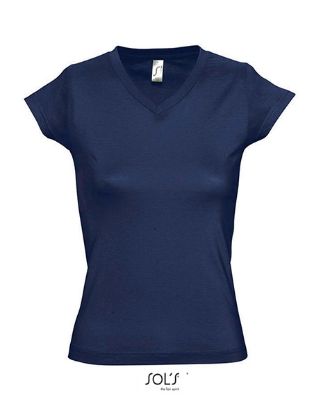 S-11388--Womens V-Neck-T-Shirt Moon