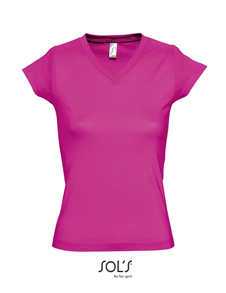 S-11388--Womens V-Neck-T-Shirt Moon