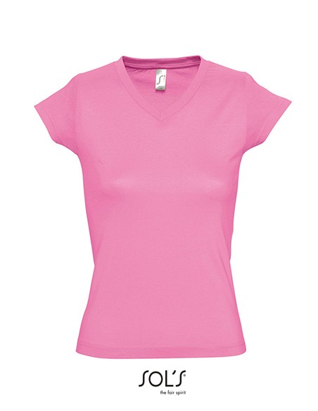 S-11388--Womens V-Neck-T-Shirt Moon