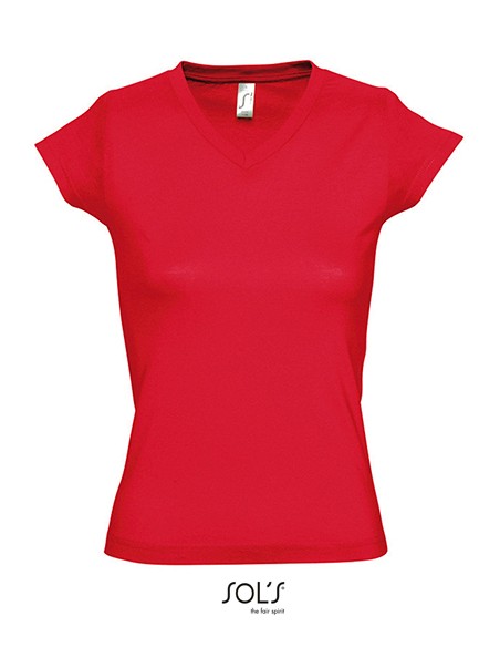 S-11388--Womens V-Neck-T-Shirt Moon