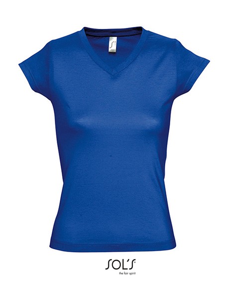 S-11388--Womens V-Neck-T-Shirt Moon