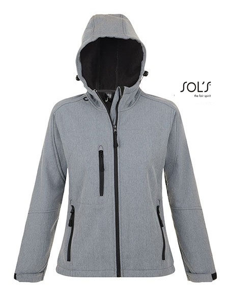 S-46802-Womens Hooded Softshell Jacket Replay