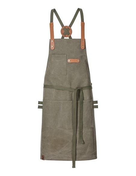 E-28514-Bib Apron Canvas With Decorative Label