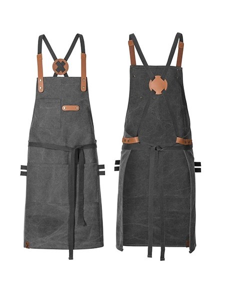 E-28514-Bib Apron Canvas With Decorative Label