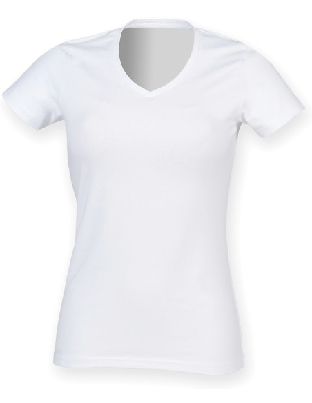 S-SK122-Womens Feel Good Stretch V-Neck T