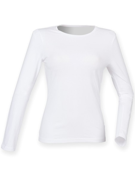 S-SK124-Womens Feel Good Long Sleeved Stretch T