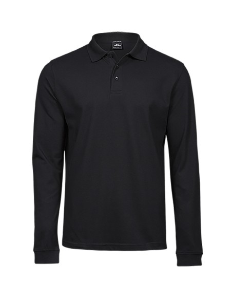T-1406-Mens Luxury Stretch Long Sleeve Polo