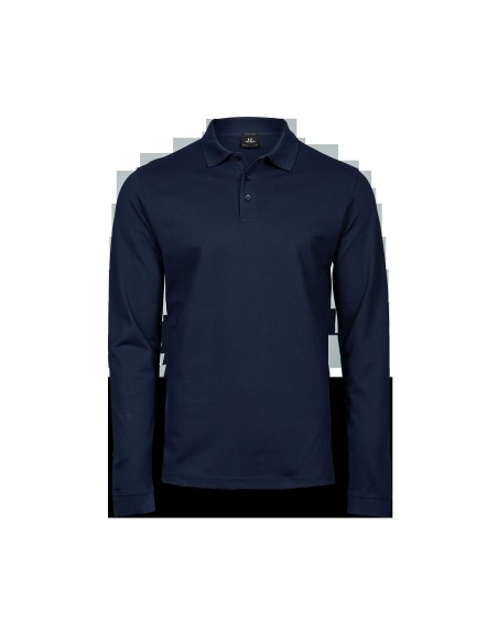 T-1406-Mens Luxury Stretch Long Sleeve Polo