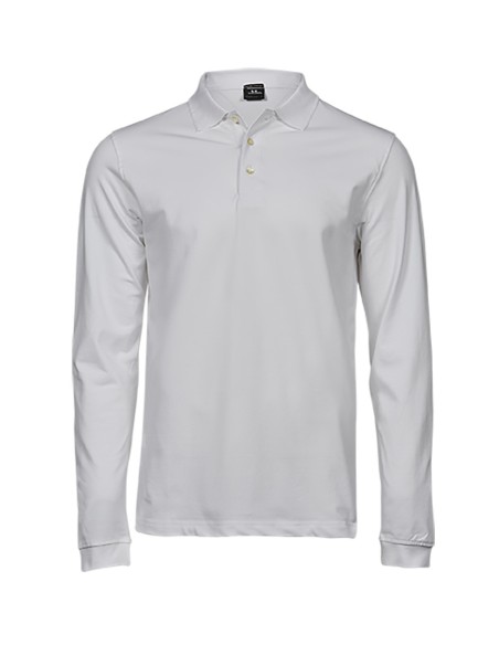 T-1406-Mens Luxury Stretch Long Sleeve Polo