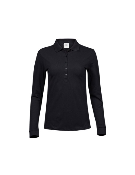 T-146-Womens Luxury Stretch Long Sleeve Polo